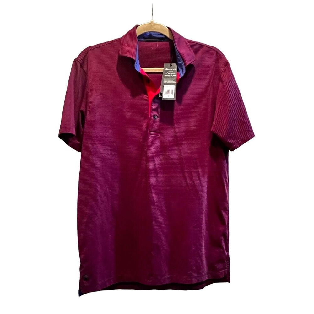 NEW GREYSON Mens S SMALL POLO SHIRT River Wild Bittersweet RED BLUE Grayson